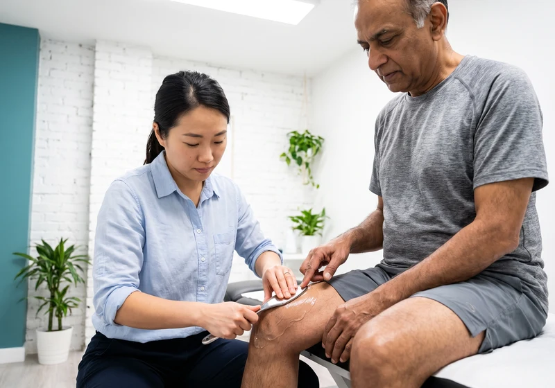 Doctor of Physical Therapy providing IASTM treatment
