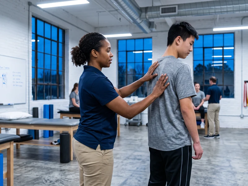 Doctor of Physical Therapy providing orthopedic & spine care to a patient